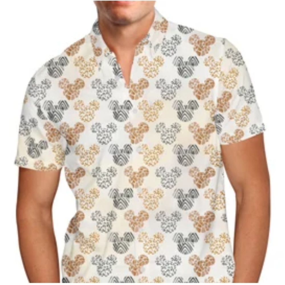 Rainbow Rules Mens Mouse Ears Button Front Shirt